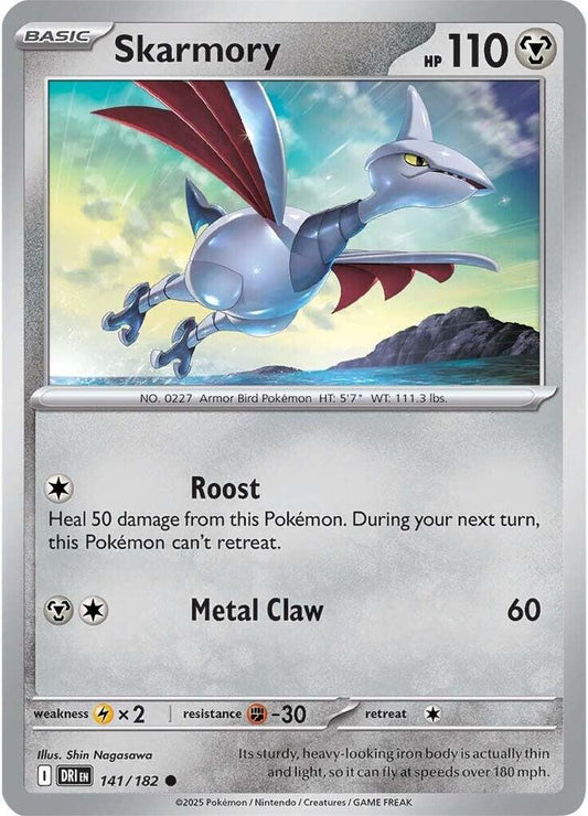 Skarmory 141/182 Common Destined Rivals Pokémon card