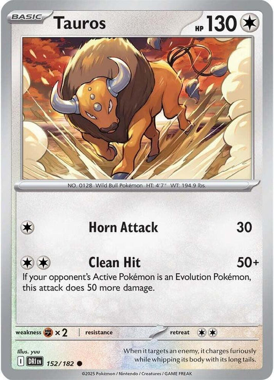 Tauros 152/182 Common Destined Rivals Pokémon card