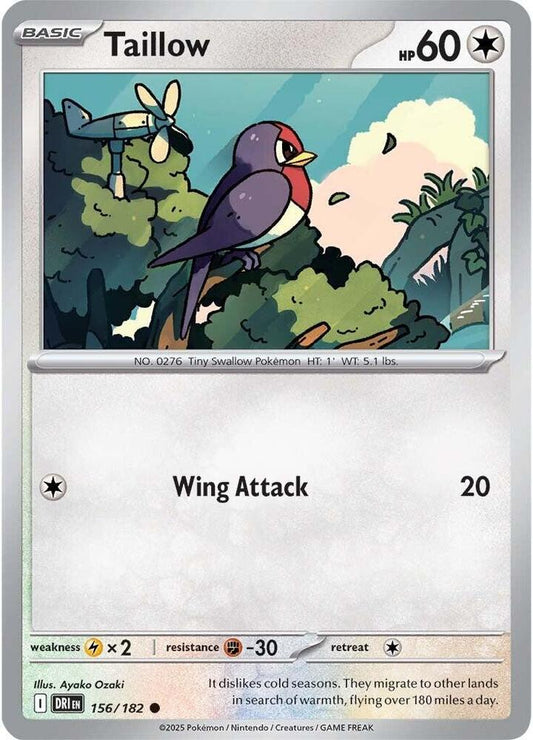 Taillow 156/182 Common Destined Rivals Pokémon card