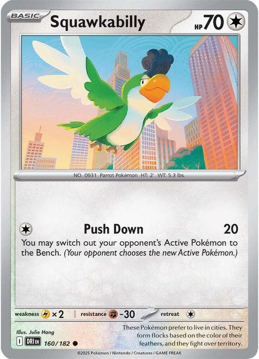 Squawkabilly 160/182 Common Destined Rivals Pokémon card