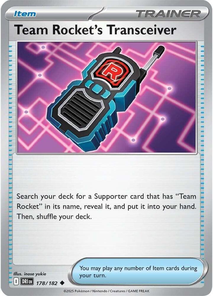 Team Rocket's Transceiver 178/182 Uncommon Destined Rivals Pokémon card