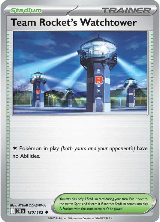 Team Rocket's Watchtower 180/182 Uncommon Destined Rivals Pokémon card