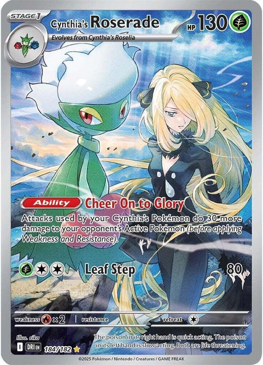 Cynthia's Roserade - 184/182 Illustration Rare SV10: Destined Rivals