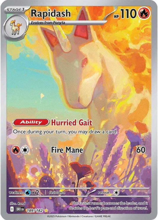 Rapidash - 189/182 189/182 Illustration Rare Destined Rivals Pokémon card