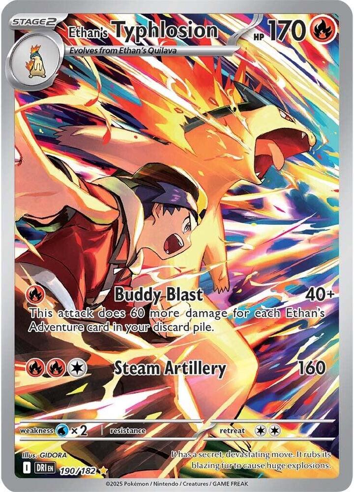 Ethan's Typhlosion - 190/182 190/182 Illustration Rare Destined Rivals Pokémon card