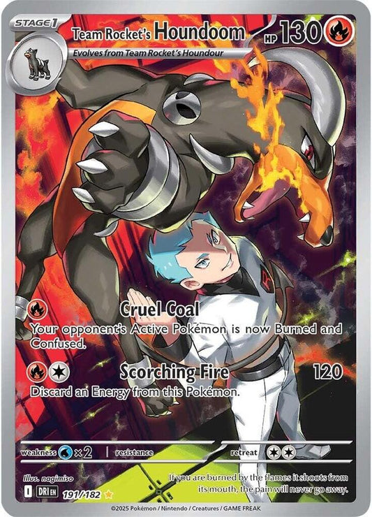 Team Rocket's Houndoom - 191/182 191/182 Illustration Rare Destined Rivals Pokémon card