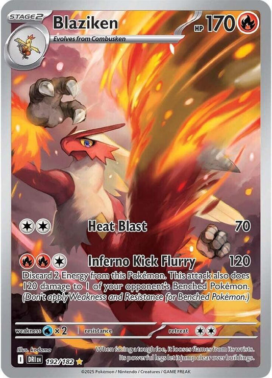 Blaziken - 192/182 192/182 Illustration Rare Destined Rivals Pokémon card