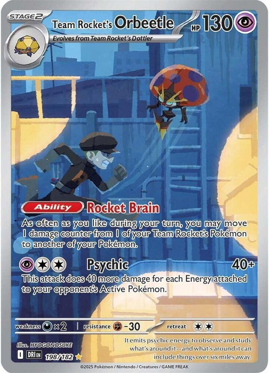 Team Rocket's Orbeetle - 198/182 198/182 Illustration Rare Destined Rivals Pokémon card
