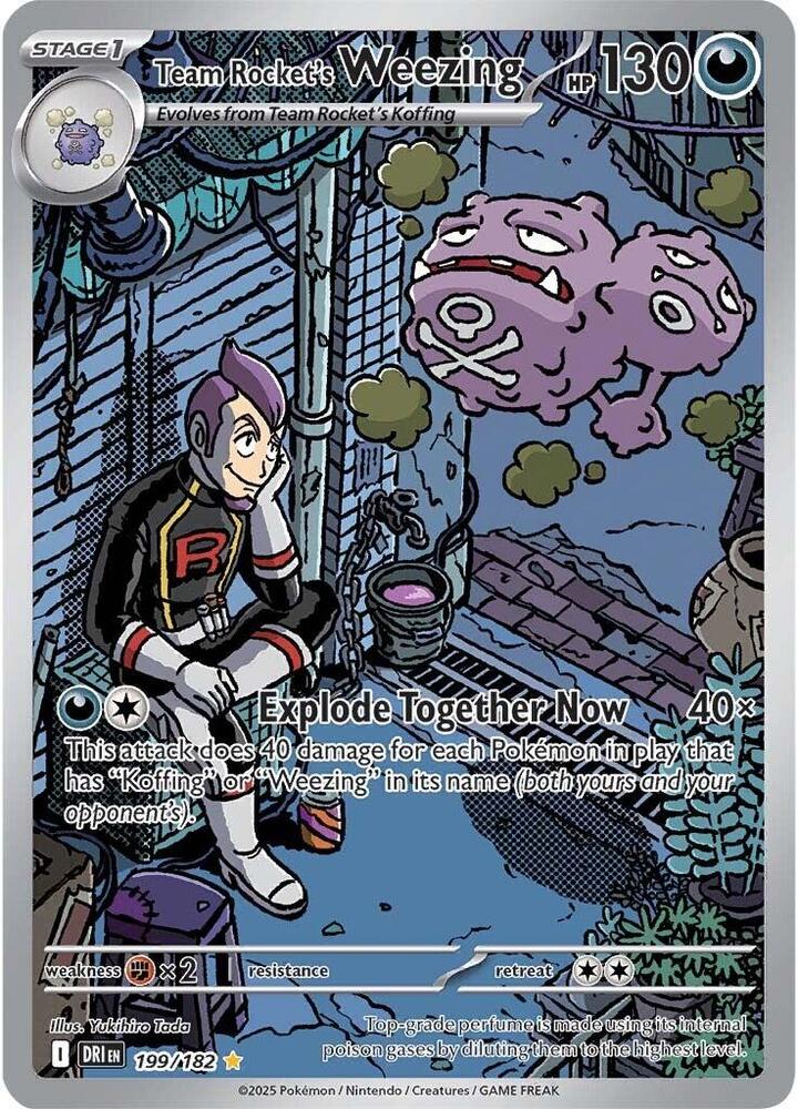 Team Rocket's Weezing - 199/182 199/182 Illustration Rare Destined Rivals Pokémon card
