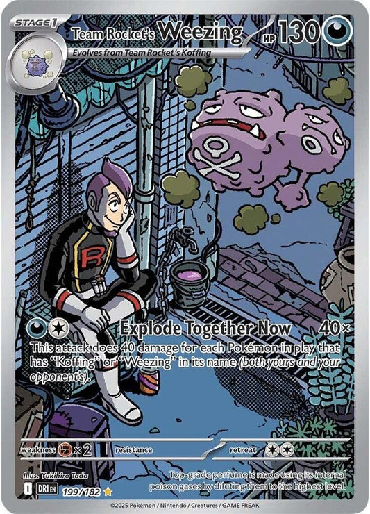 Team Rocket's Weezing - 199/182 199/182 Illustration Rare Destined Rivals Pokémon card