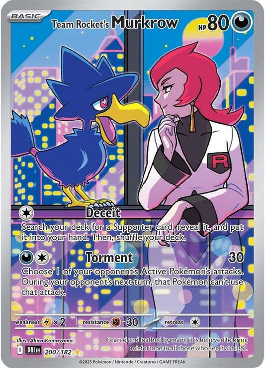Team Rocket's Murkrow - 200/182 200/182 Illustration Rare Destined Rivals Pokémon card