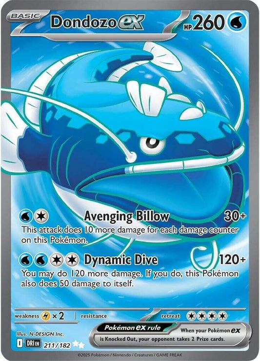 Dondozo ex - 211/182 211/182 Ultra Rare Destined Rivals Pokémon card