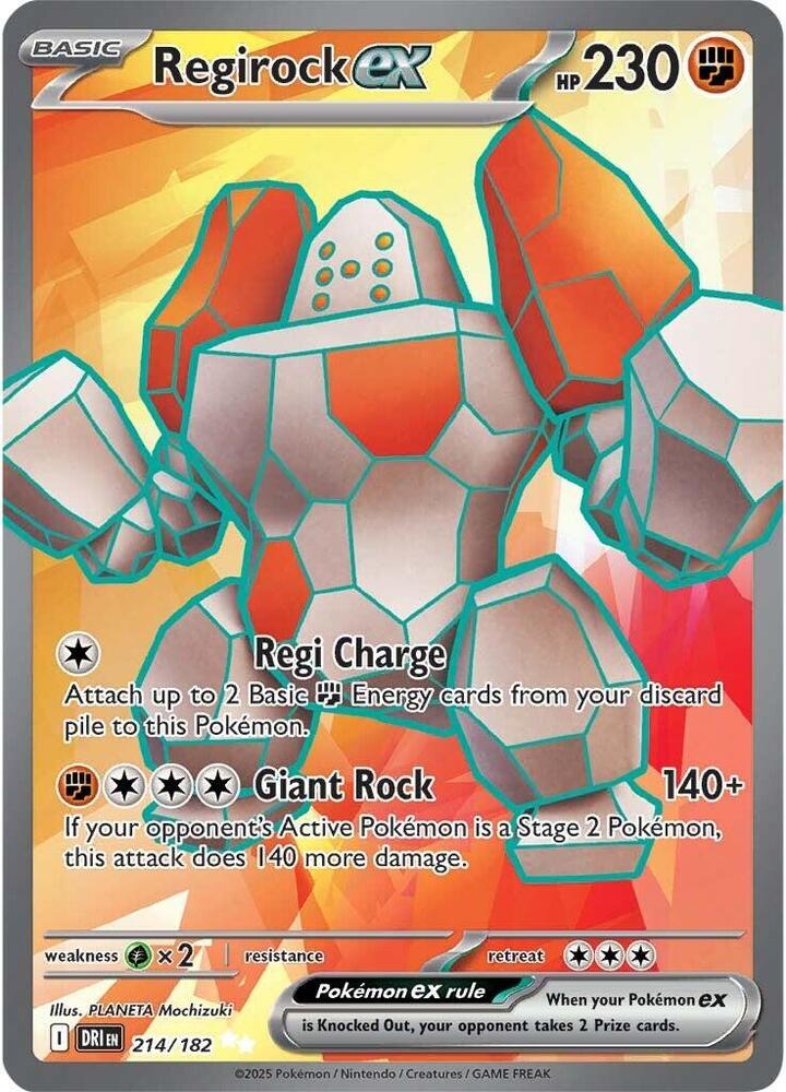 Regirock ex - 214/182 214/182 Ultra Rare Destined Rivals Pokémon card