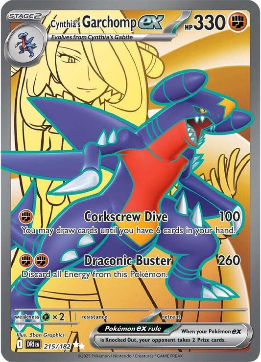 Cynthia's Garchomp ex - 215/182 215/182 Ultra Rare Destined Rivals Pokémon card