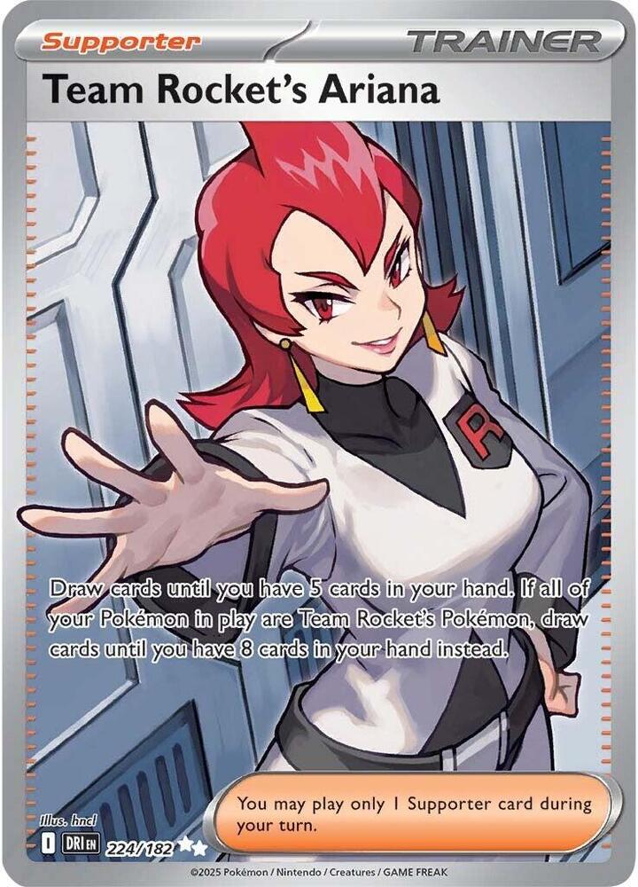 Team Rocket's Ariana - 224/182 224/182 Ultra Rare Destined Rivals Pokémon card