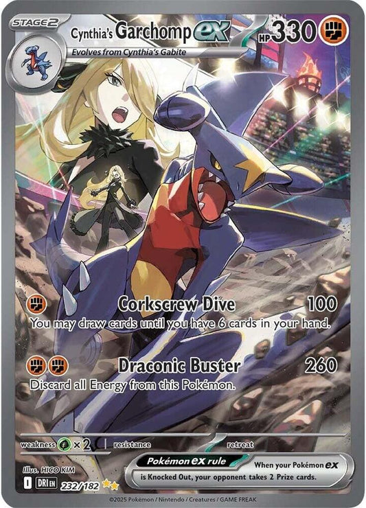 Cynthia's Garchomp ex - 232/182 232/182 Special Illustration Rare Destined Rivals Pokémon card