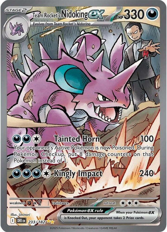 Team Rocket's Nidoking ex - 233/182 233/182 Special Illustration Rare Destined Rivals Pokémon card
