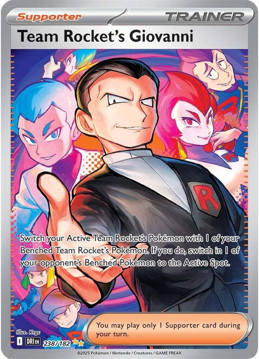 Team Rocket's Giovanni - 238/182 238/182 Special Illustration Rare Destined Rivals Pokémon card