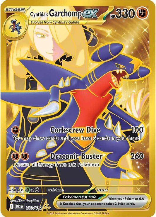 Cynthia's Garchomp ex - 241/182 241/182 Hyper Rare Destined Rivals Pokémon card