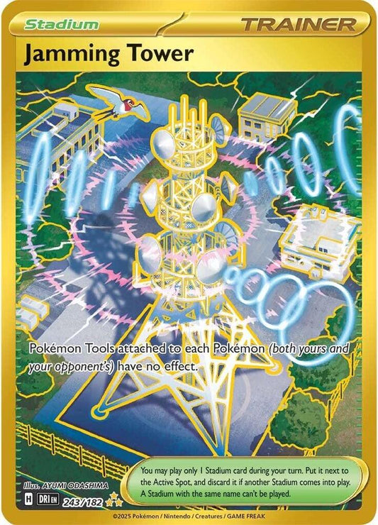 Jamming Tower 243/182 Hyper Rare Destined Rivals Pokémon card