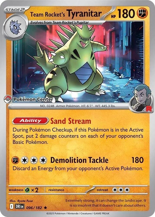 Team Rocket's Tyranitar (Pokemon Center Exclusive) 096/182 Rare Miscellaneous Cards & Products Pokémon card