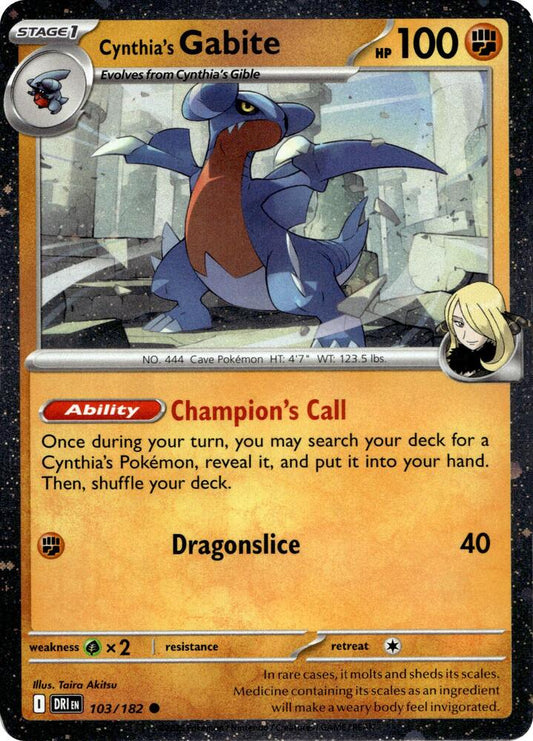 Cynthia's Gabite (Cosmos Holo) 103/182 Common Miscellaneous Cards & Products Pokémon card