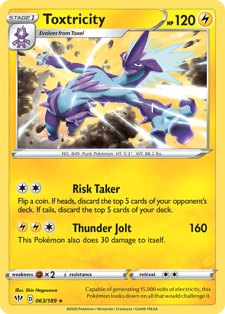 Toxtricity 063/189 Rare Holo Darkness Ablaze