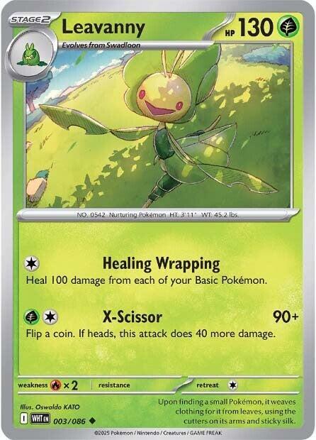 Leavanny 003/086 Uncommon White Flare Pokémon card