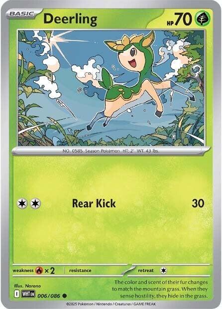 Deerling 006/086 Common White Flare Pokémon card