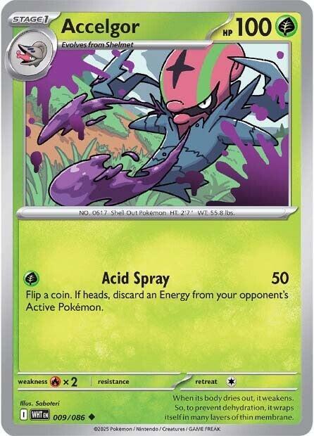 Accelgor 009/086 Uncommon White Flare Pokémon card