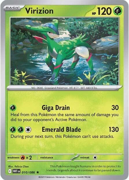 Virizion 010/086 Rare White Flare Pokémon card