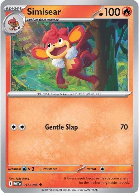 Simisear 015/086 Uncommon White Flare Pokémon card