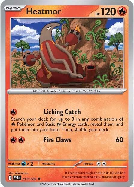 Heatmor 019/086 Uncommon White Flare Pokémon card