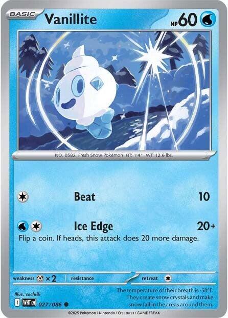 Vanillite 027/086 Common White Flare Pokémon card