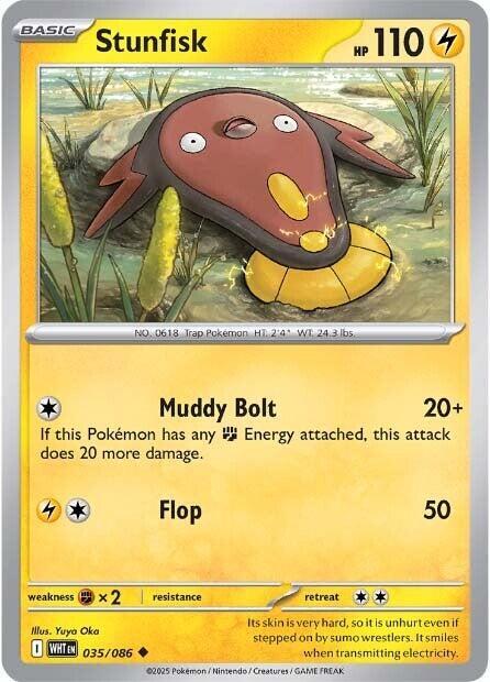 Stunfisk 035/086 Uncommon White Flare Pokémon card