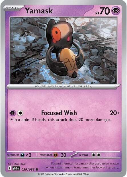 Yamask 039/086 Common White Flare Pokémon card
