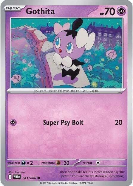 Gothita 041/086 Common White Flare Pokémon card