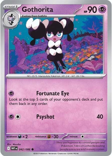 Gothorita 042/086 Common White Flare Pokémon card