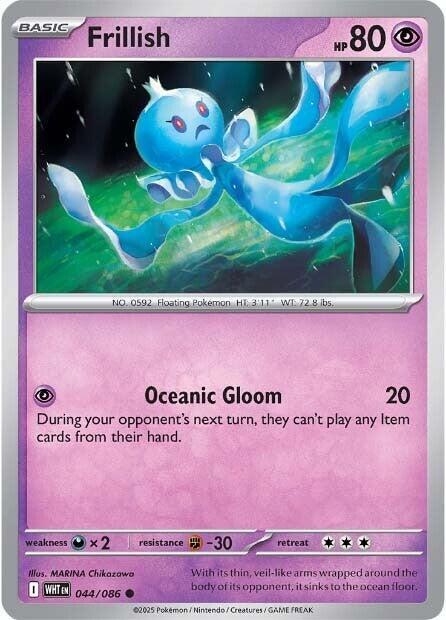 Frillish 044/086 Common White Flare Pokémon card