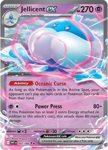 Jellicent ex 045/086 Double Rare White Flare Pokémon card