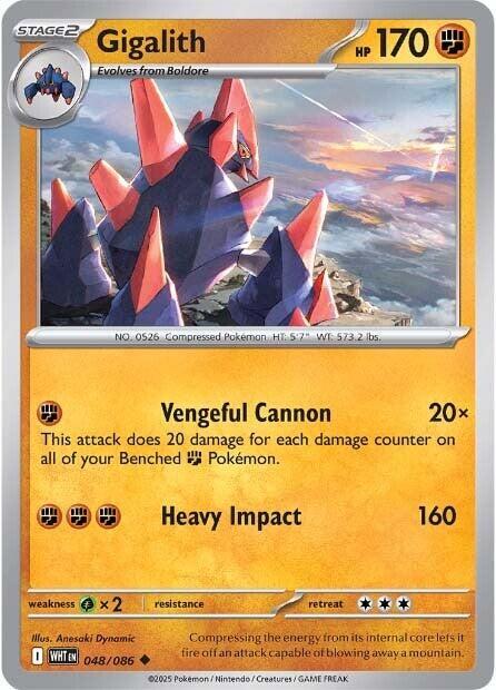 Gigalith 048/086 Uncommon White Flare Pokémon card