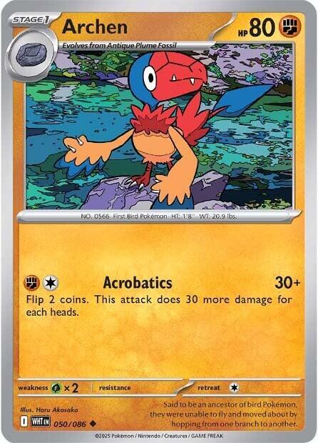 Archen 050/086 Uncommon White Flare Pokémon card