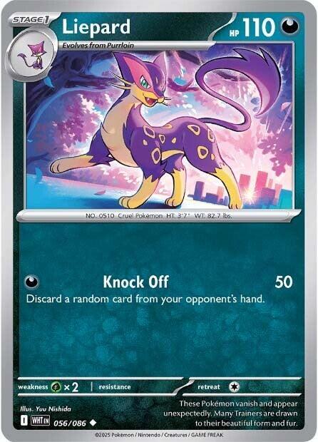 Liepard 056/086 Uncommon White Flare Pokémon card