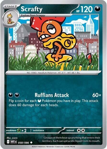 Scrafty - 058/086 Uncommon SV: White Flare