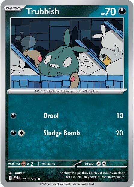 Trubbish 059/086 Common White Flare Pokémon card