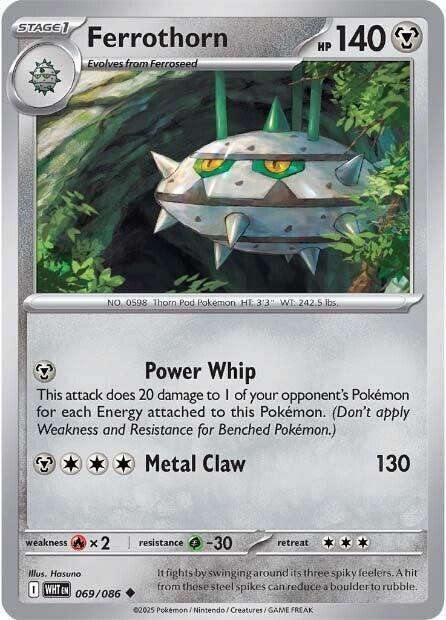 Ferrothorn 069/086 Uncommon White Flare Pokémon card