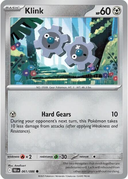 Klink 061/086 Common Black Bolt Pokémon card