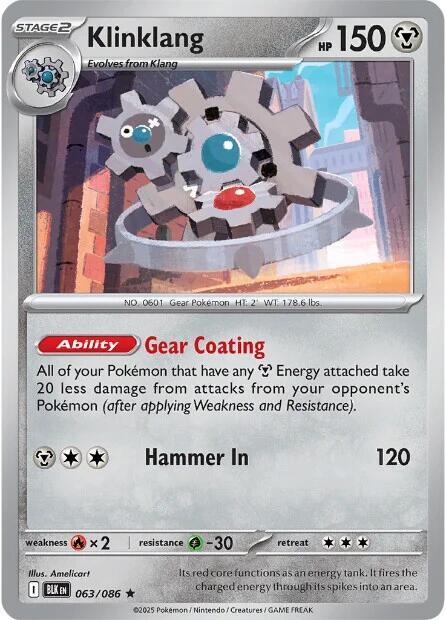 Klinklang 063/086 Rare Black Bolt Pokémon card