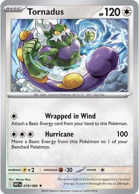 Tornadus 078/086 Rare White Flare Pokémon card