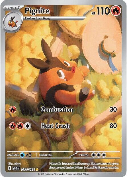 Pignite - 097/086 097/086 Illustration Rare White Flare Pokémon card